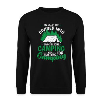 Only 2 Seasons Camping and waiting for Camping - Unisex Sweatshirt - black - Front - Alina (178cm) & Michal (187cm)