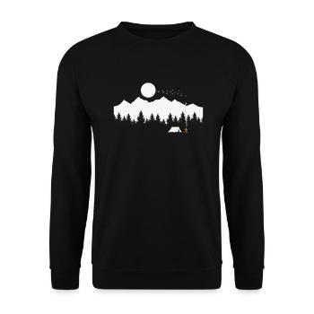 Camping avec tente et feu de camp vacances - Sweat-shirt Unisexe - noir - Devant - Alina (178cm) & Michal (187cm)