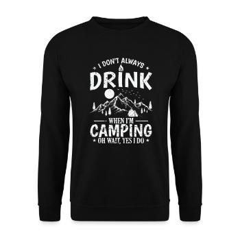 Je ne bois pas toujours quand je campe - Sweat-shirt Unisexe - noir - Devant - Alina (178cm) & Michal (187cm)