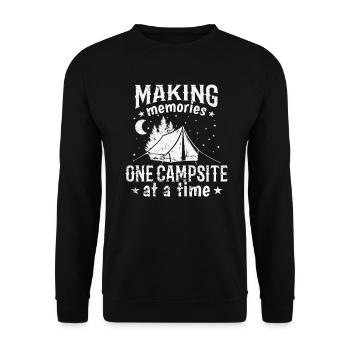 Faire des souvenirs un camping à la fois - Sweat-shirt Unisexe - noir - Devant - Alina (178cm) & Michal (187cm)