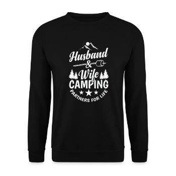 Husband and Wife Camping Partners for Life - Unisex Sweatshirt - black - Front - Alina (178cm) & Michal (187cm)