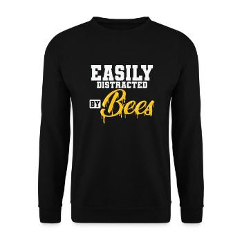 Beekeeper Bees Honey Easily Distracted by Bees - Unisex Sweatshirt - black - Front - Alina (178cm) & Michal (187cm)