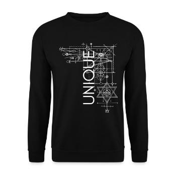UNIQUE quatre - Sweat-shirt Unisexe - noir - Devant - Alina (178cm) & Michal (187cm)