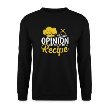 Your Opinion was not in my Recipe Koch Küche - Unisex Pullover - Schwarz - Vorne - Alina (178cm) & Michal (187cm)