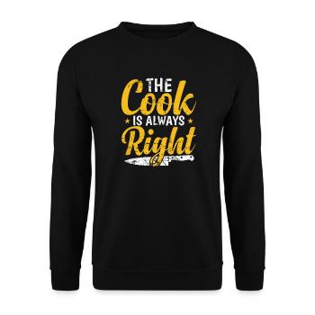The Cook is always right Koch Hobby Essen Küche - Unisex Sweatshirt - black - Front - Alina (178cm) & Michal (187cm)