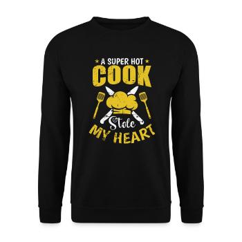 A Super Hot Cook Stole my Heart Koch Hobby - Unisex Sweatshirt - black - Front - Alina (178cm) & Michal (187cm)