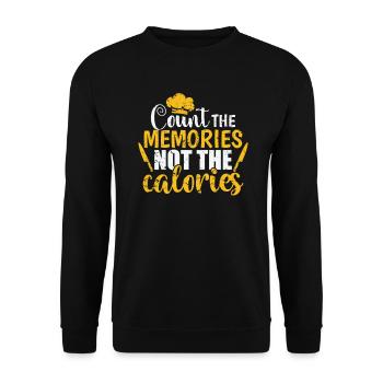 Count the Memories not the Calories Koch - Unisex Sweatshirt - black - Front - Alina (178cm) & Michal (187cm)