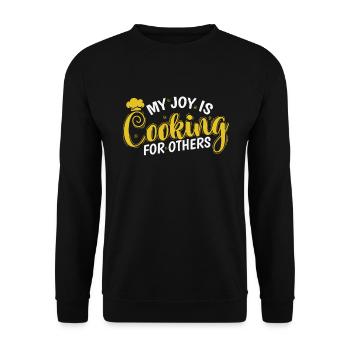 My Joy is Cooking for others Koch Hobby - Unisex Sweatshirt - black - Front - Alina (178cm) & Michal (187cm)