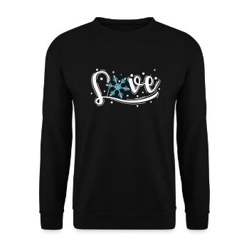 J’adore flocon de neige saison hivernale Toboggan - Sweat-shirt Unisexe - noir - Devant - Alina (178cm) & Michal (187cm)