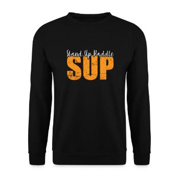 SUP Stand up Paddle Balance Sportart - Unisex Pullover - Schwarz - Vorne - Alina (178cm) & Michal (187cm)