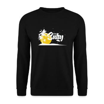 Séjour Salty Palm Beach Tree Vacances - Sweat-shirt Unisexe - noir - Devant - Alina (178cm) & Michal (187cm)