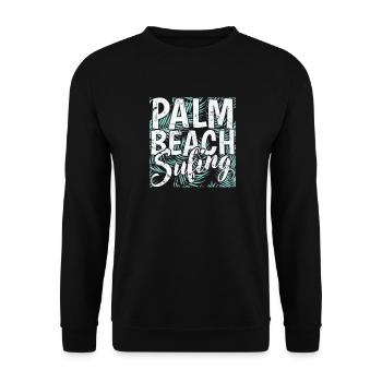 Palm Beach Surfing Tree Environnement de vacances - Sweat-shirt Unisexe - noir - Devant - Alina (178cm) & Michal (187cm)