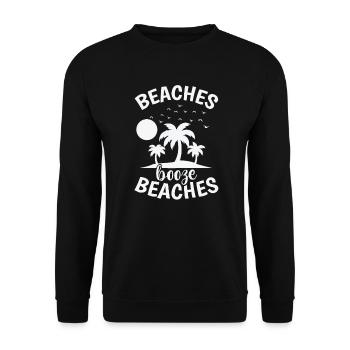 Plages Boire Plages Palmier Vacances - Sweat-shirt Unisexe - noir - Devant - Alina (178cm) & Michal (187cm)