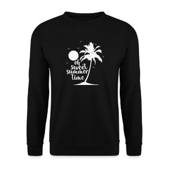 Oh sweet Summer Time Baum Palme Urlaub - Unisex Pullover - Schwarz - Vorne - Alina (178cm) & Michal (187cm)
