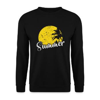 Plage de vacances Summer Palm Tree - Sweat-shirt Unisexe - noir - Devant - Alina (178cm) & Michal (187cm)