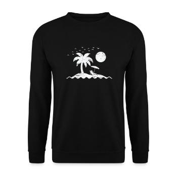 Île avec palmiers et vacances à la plage - Sweat-shirt Unisexe - noir - Devant - Alina (178cm) & Michal (187cm)