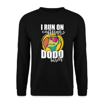 Je cours sur Caffeine et Dodo Birds Tier - Sweat-shirt Unisexe - noir - Devant - Alina (178cm) & Michal (187cm)