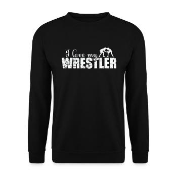 I Love my Wrestler Show Ring Fight Stunt - Unisex Sweatshirt - black - Front - Alina (178cm) & Michal (187cm)