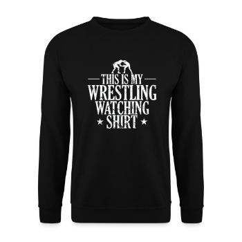 This is my Wrestling Watching Design Show Fight - Unisex Sweatshirt - black - Front - Alina (178cm) & Michal (187cm)