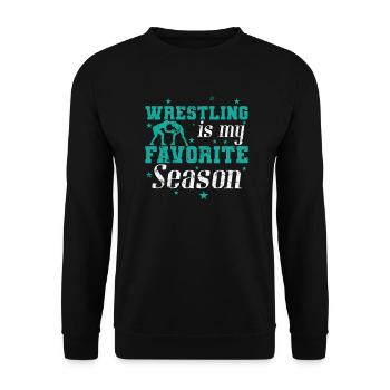 Wrestling is my favorite season show fight - Unisex Sweatshirt - black - Front - Alina (178cm) & Michal (187cm)