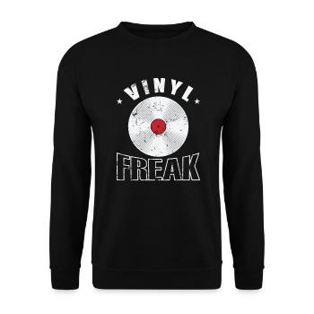 Vinyl Freak Record Music Record - Unisex Sweatshirt - black - Front - Alina (178cm) & Michal (187cm)