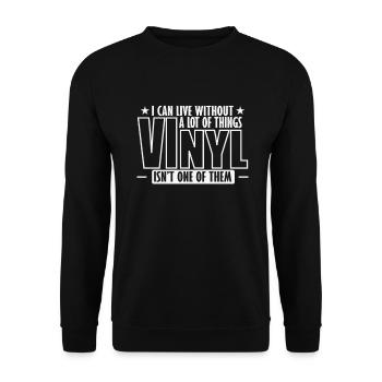 I can't live without vinyl record - Unisex Sweatshirt - black - Front - Alina (178cm) & Michal (187cm)