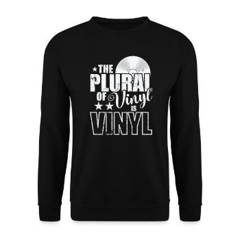 The Plural of Vinyl is VINYL Record - Unisex Sweatshirt - black - Front - Alina (178cm) & Michal (187cm)