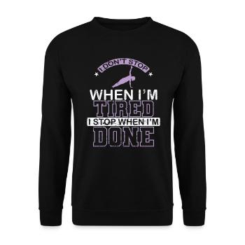 I don't Stop when I'm Tired Pilates Powerhouse - Unisex Sweatshirt - black - Front - Alina (178cm) & Michal (187cm)