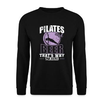 Pilates and Beer that's why I'm here Powerhouse - Unisex Sweatshirt - black - Front - Alina (178cm) & Michal (187cm)