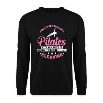 Semaine et prévisions Pilates pas de cuisson pas de nettoyage - Sweat-shirt Unisexe - noir - Devant - Alina (178cm) & Michal (187cm)