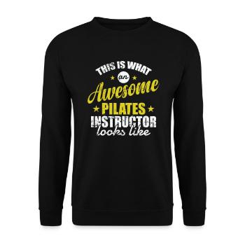 That is an Awesome Pilates Instructor - Unisex Sweatshirt - black - Front - Alina (178cm) & Michal (187cm)