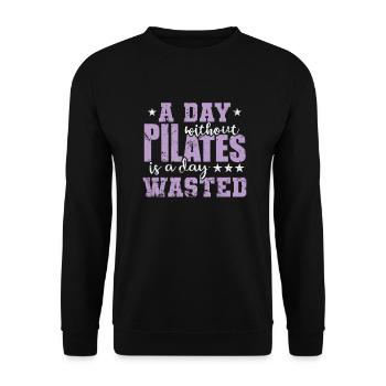 Une journée sans Pilates est une journée perdue - Sweat-shirt Unisexe - noir - Devant - Alina (178cm) & Michal (187cm)