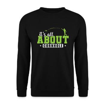 It's all about Cornhole Spiel Hobby - Unisex Pullover - Schwarz - Vorne - Alina (178cm) & Michal (187cm)