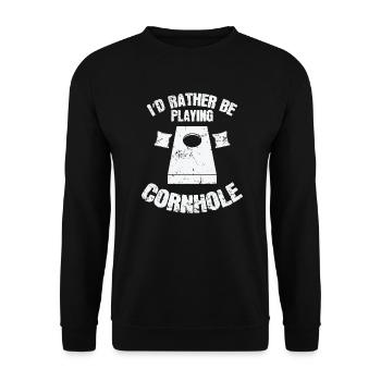 I'd rather be playing cornhole game - Unisex Sweatshirt - black - Front - Alina (178cm) & Michal (187cm)