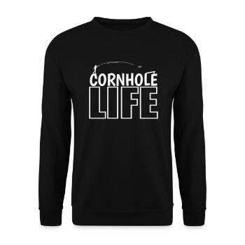 Cornhole Life Game Leisure Hobby - Unisex Sweatshirt - black - Front - Alina (178cm) & Michal (187cm)