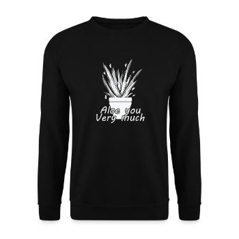 Aloe you Very much Aloe Vera Heilpflanze - Unisex Pullover - Schwarz - Vorne - Alina (178cm) & Michal (187cm)