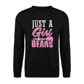 Just a Girls Who Loves Bears Forest Animal - Unisex Sweatshirt - black - Front - Alina (178cm) & Michal (187cm)