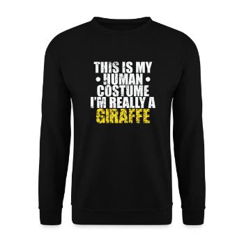 This is my Human Costume I'm Really a Giraffe - Unisex Pullover - Schwarz - Vorne - Alina (178cm) & Michal (187cm)