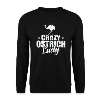 Crazy Ostrich Lady Bird Ostrich - Unisex Sweatshirt - black - Front - Alina (178cm) & Michal (187cm)