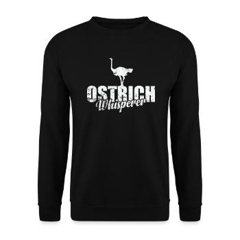 Ostrich Whisperer Laufvogel Strauß Umwelt - Unisex Pullover - Schwarz - Vorne - Alina (178cm) & Michal (187cm)