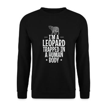 Je suis un léopard piégé dans un corps humain Raubkatze - Sweat-shirt Unisexe - noir - Devant - Alina (178cm) & Michal (187cm)