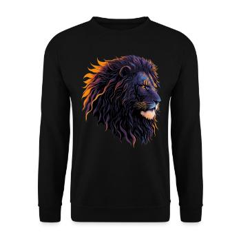 Colorful lion head - Unisex Pullover - Schwarz - Vorne - Alina (178cm) & Michal (187cm)