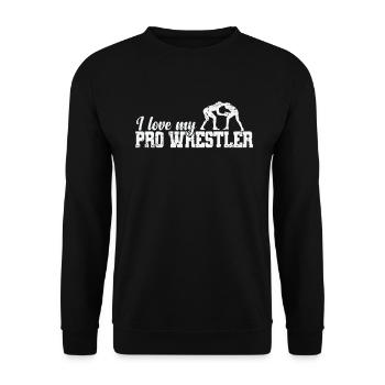 J’adore mon Pro Wrestler Show Fight - Sweat-shirt Unisexe - noir - Devant - Alina (178cm) & Michal (187cm)