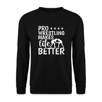 La Pro Wrestling rend la vie meilleure - Sweat-shirt Unisexe - noir - Devant - Alina (178cm) & Michal (187cm)