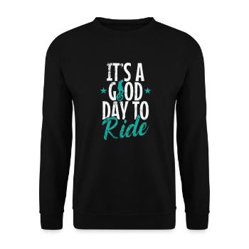 It's a good Day to Ride Einrad Hobby - Unisex Pullover - Schwarz - Vorne - Alina (178cm) & Michal (187cm)