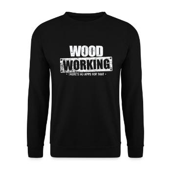 Wood Working Forstarbeiter - Unisex Pullover - Schwarz - Vorne - Alina (178cm) & Michal (187cm)