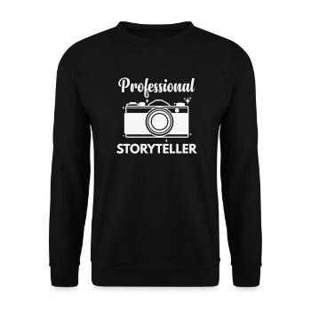 Professional Storyteller Photographer Camera - Unisex Sweatshirt - black - Front - Alina (178cm) & Michal (187cm)