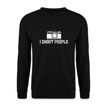I Shoot People Photo Camera Photographer - Unisex Sweatshirt - black - Front - Alina (178cm) & Michal (187cm)