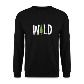 Wild Forest Tree Nature Leaves - Unisex Sweatshirt - black - Front - Alina (178cm) & Michal (187cm)