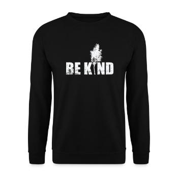 Be Kind Nature Forest Trees Natural Leaves - Unisex Sweatshirt - black - Front - Alina (178cm) & Michal (187cm)